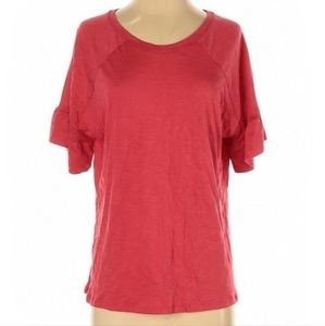 Cato Short Sleeve Blouse, Coral, Size Small